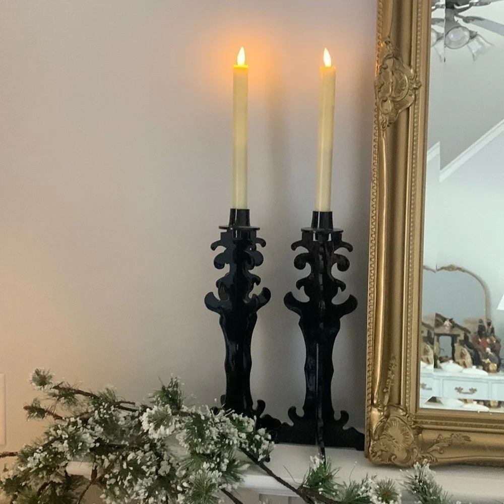 Midnight Black‎ single Candle Holder metal holidays home decor